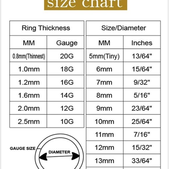 Multi-Gauge Surgical Steel Nose Rings - Smooth Clicker for Cartilage & Tragus - Picture 5 of 6